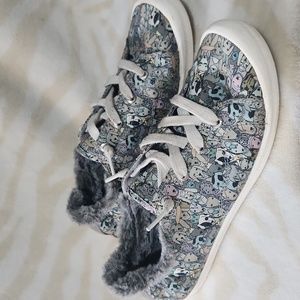 Sketchers/Bob's Women's Beach Bingo Dog Party Faux Fur Slip-On Shoes Size 10